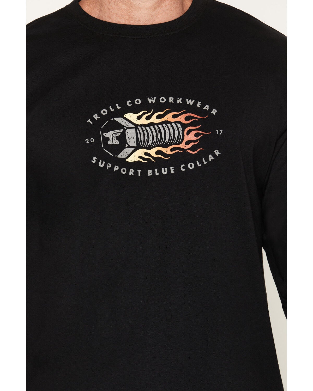 Image #3 - Troll Co Men's FR Firebolt Long Sleeve Graphic Work T-Shirt, Black, hi-res