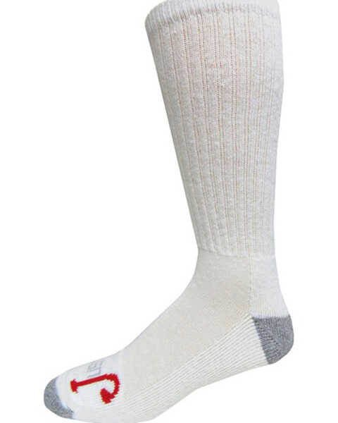 Justin Men's Half Cushion Cotton Sock Pack - 3 Piece, White, hi-res