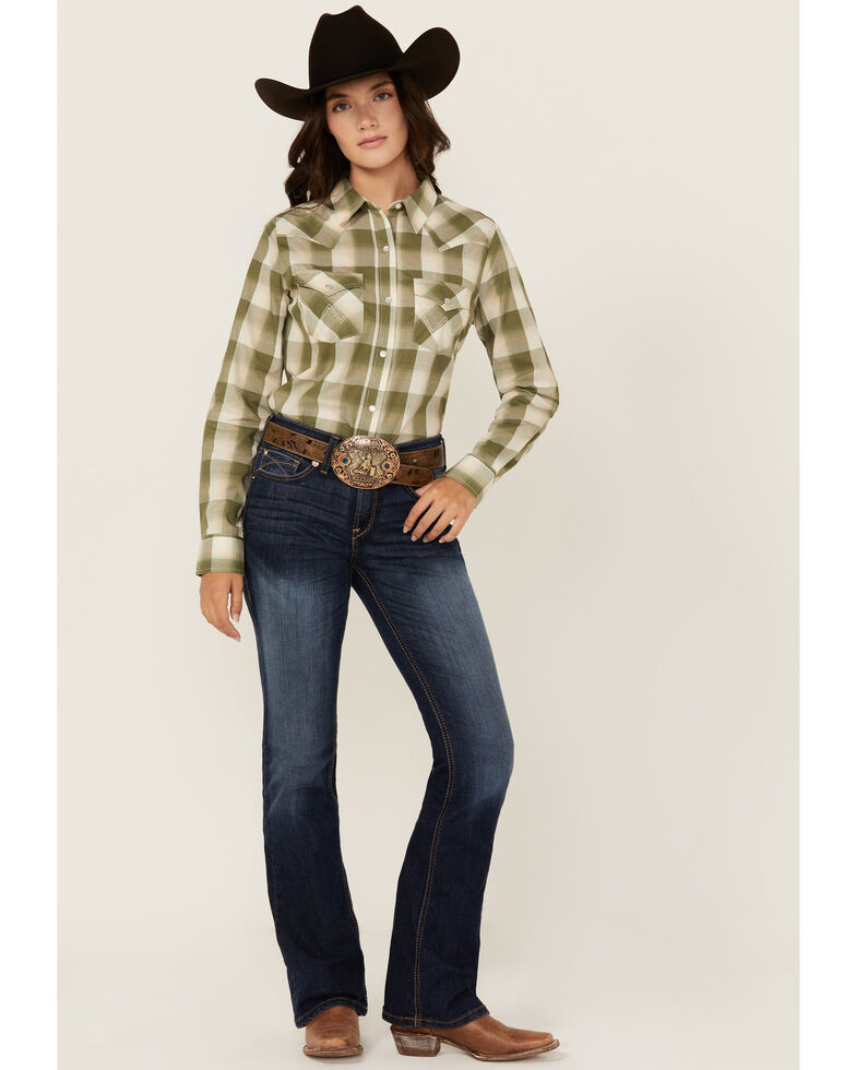 Ariat Women's Dark R.E.A.L. Bootcut Jeans , Blue, hi-res