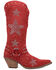 Image #2 - Dingo Women's Lucky Stars Embellished Suede Tall Western Boots - Round Toe, Red, hi-res