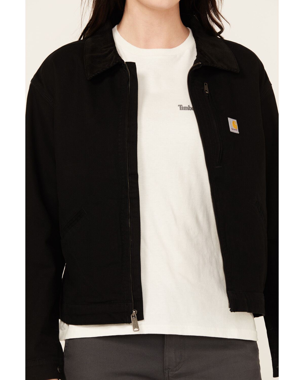 Image #3 - Carhartt Women's Rugged Flex® Loose Fit Canvas Detroit Jacket, Black, hi-res