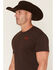 Image #2 - Cody James Men's Texas Long Horn Embroidered Short Sleeve Graphic T-Shirt, Dark Brown, hi-res