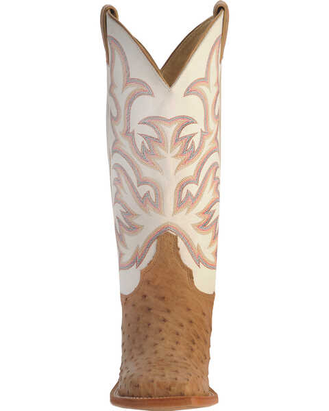Image #4 - Justin Men's AQHA Full Quill Ostrich Western Boots - Broad Square Toe, Tan, hi-res