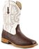 Image #1 - Roper Men's Faux Leather Ostrich Print Western Boots - Broad Square Toe, Brown, hi-res