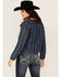 Image #4 - Kimes Ranch Women's Striped Print Sherpa Lined Denim Jacket, Blue, hi-res