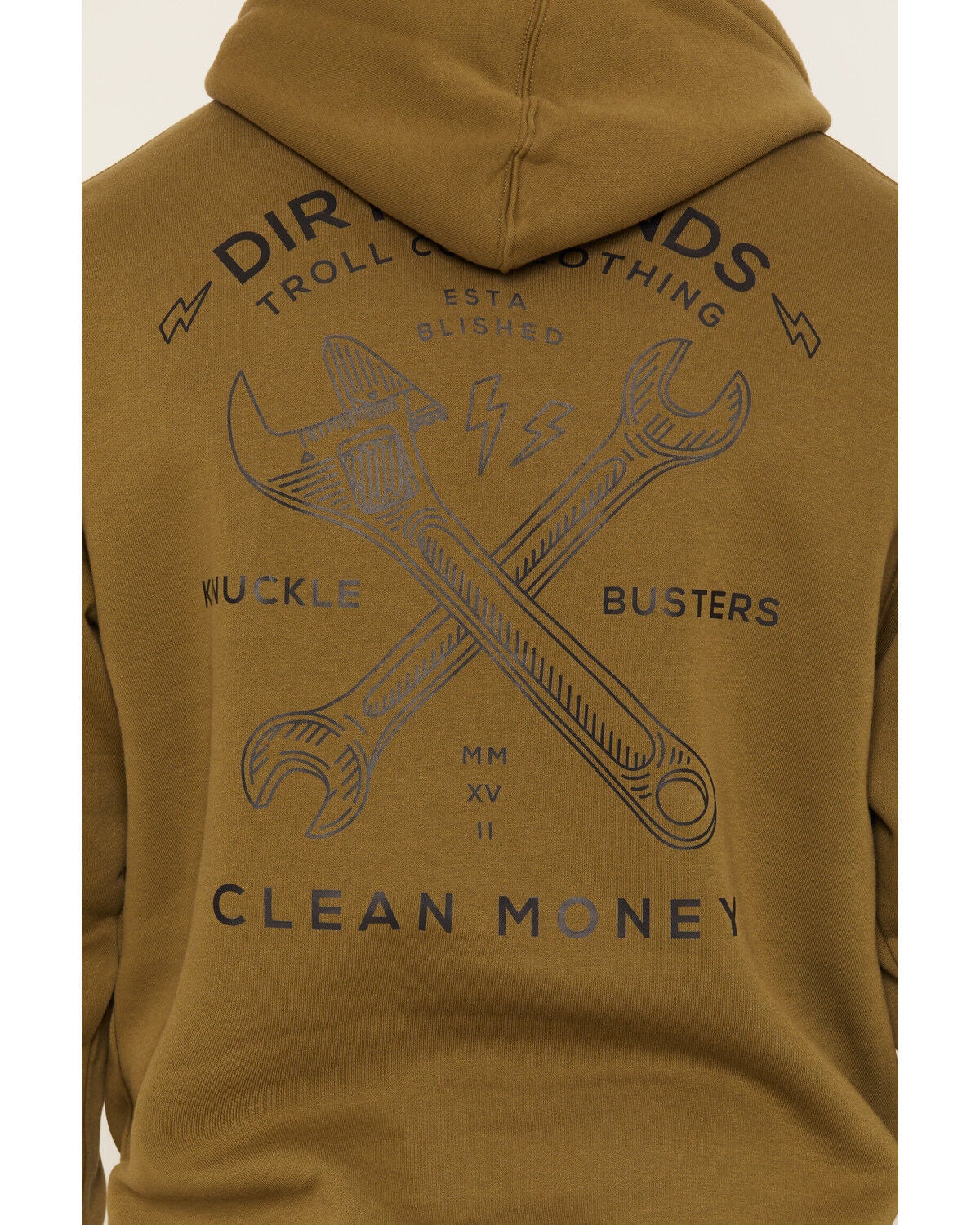 Image #4 - Troll Co Men's Twisting Wrenches Graphic Hooded Sweatshirt, Green, hi-res