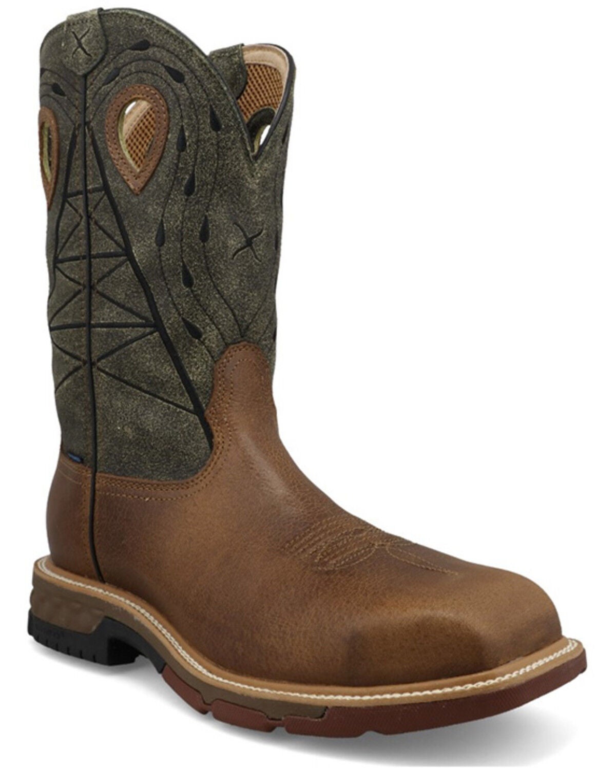 Twisted X Men's 12" Western Work Boots - Nano Composite Toe, Brown, hi-res