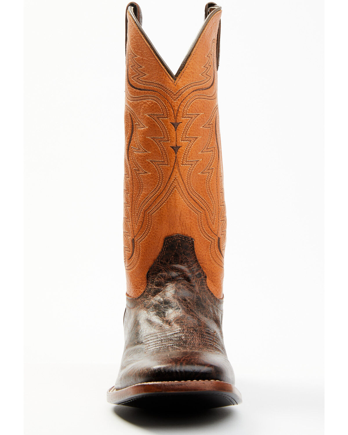 Image #4 - Cody James Men's Melbourne Cognac Leather Western Boots - Broad Square Toe, Orange, hi-res