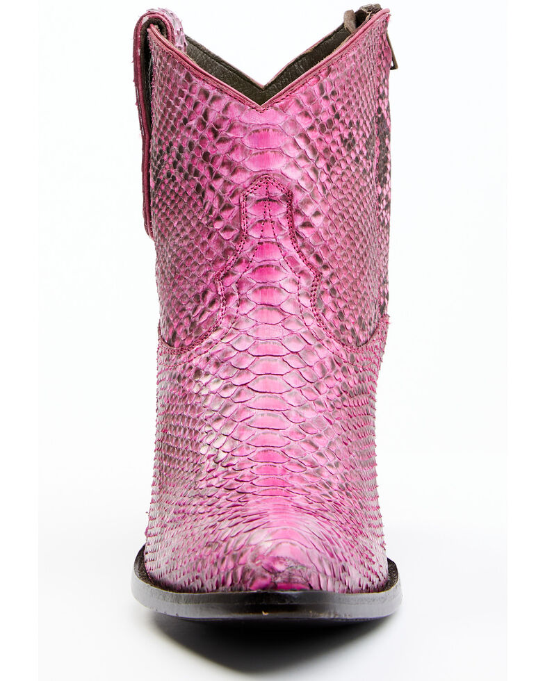 Idyllwind Women's Badass Exotic Python Western Bootie - Round Toe , Pink, hi-res