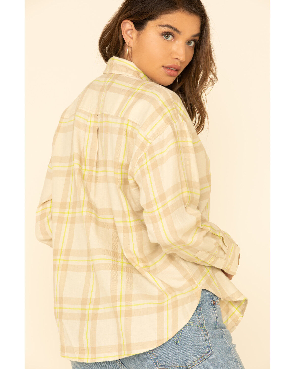 yellow flannel shirt womens