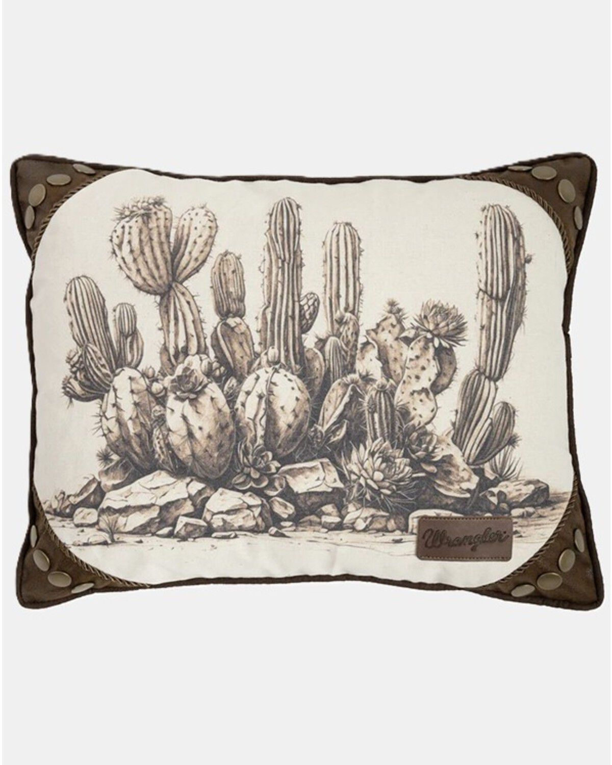 Image #1 - Carstens Home Wrangler Cacti Pillow, Brown, hi-res