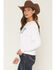Image #2 - Ariat Women's Boot Barn Exclusive Logo Crew Neck Sweatshirt, White, hi-res