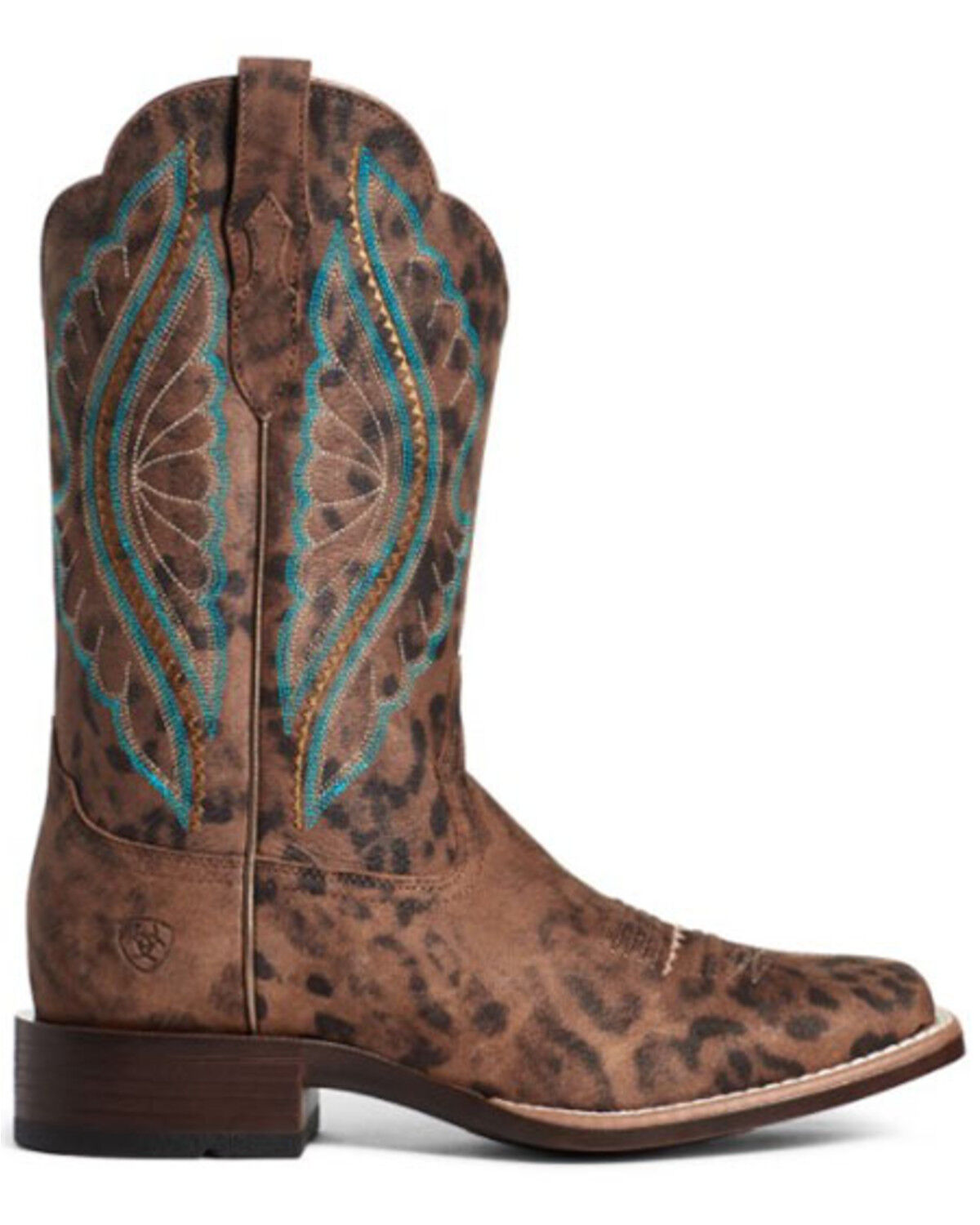 Image #2 - Ariat Women's Leopard Primetime Western Performance Boots - Broad Square Toe, Brown, hi-res