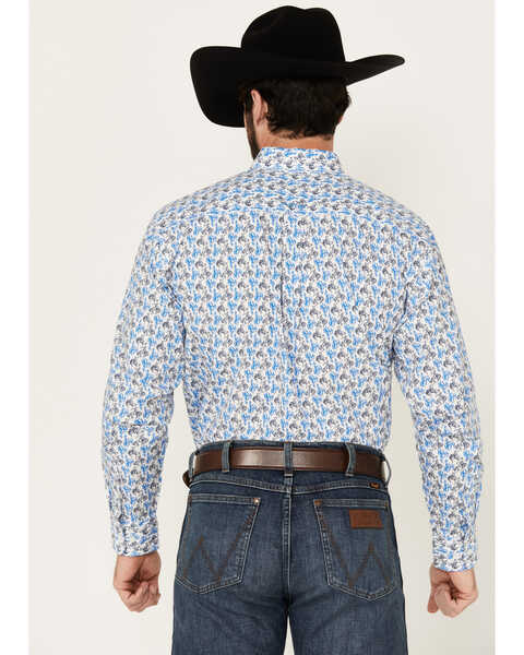 Image #4 - Ariat Men's Peerce Cowboy Print Long Sleeve Button-Down Western Shirt, White, hi-res