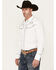 Image #2 - Wrangler Men's Solid Long Sleeve Snap Western Shirt, White, hi-res