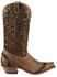 Image #2 - Boulet Women's Fancy Hand Tooled Inlay Western Boots - Snip Toe, Tobacco, hi-res