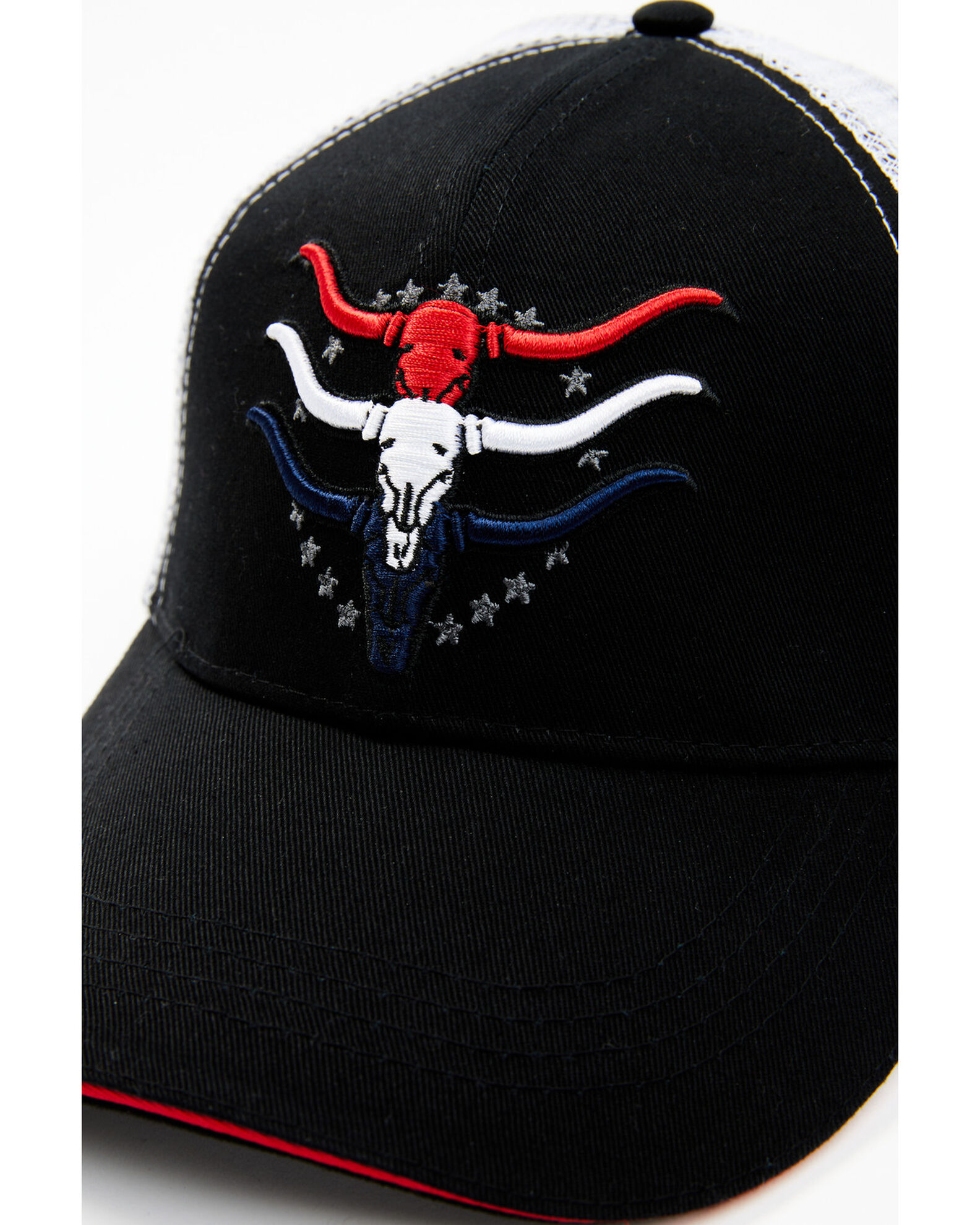 Image #2 - Cody James Men's Americana Steer Head Ball Cap, Black, hi-res