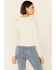 Shyanne Women's Ribbed Button-Front Long Sleeve Henley Top, Off White, hi-res