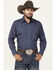 Image #1 - Ely Walker Men's Paisley Print Long Sleeve Pearl Snap Western Shirt, Blue, hi-res