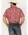 Image #4 - Cowboy Hardware Men's Boot Barn Exclusive Paisley Print Short Sleeve Pearl Snap Western Shirt, Red, hi-res