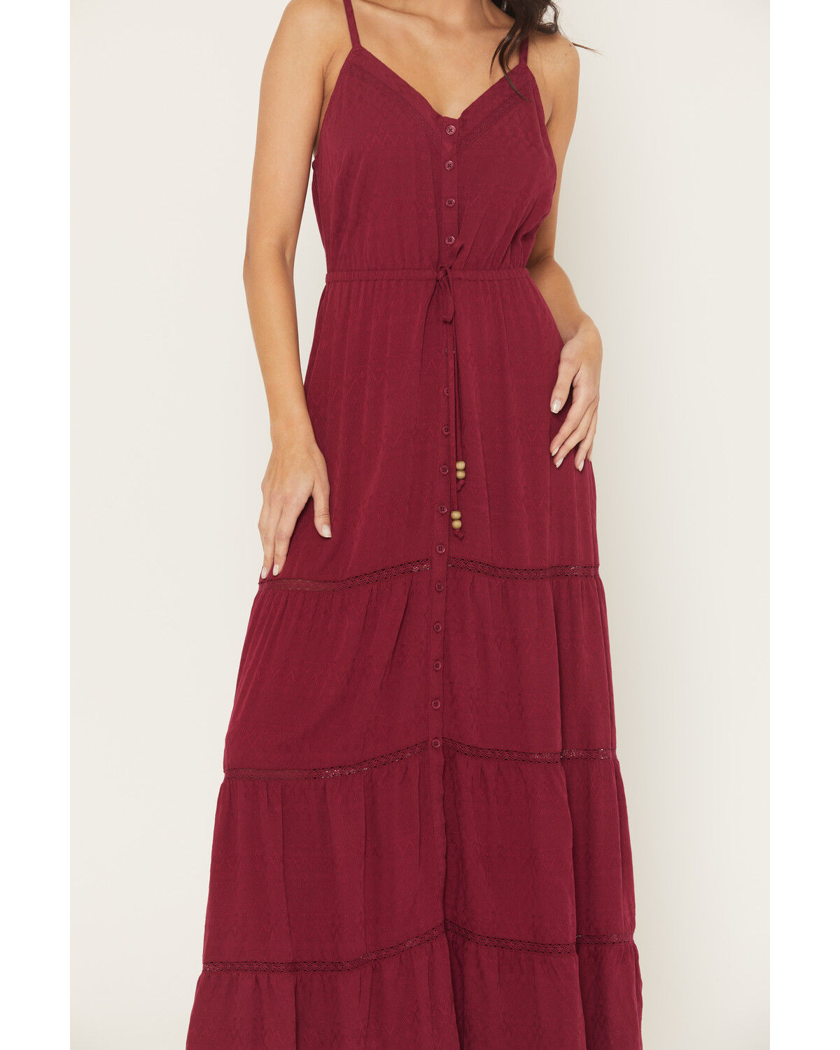 Image #3 - Idyllwind Women's Sleeveless Maxi Dress, Maroon, hi-res
