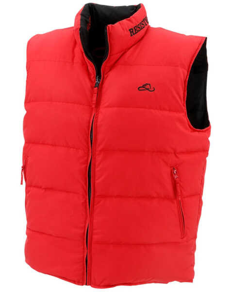Image #1 - Resistol Men's Solid Red Branded Zip-Front Down Vest , , hi-res
