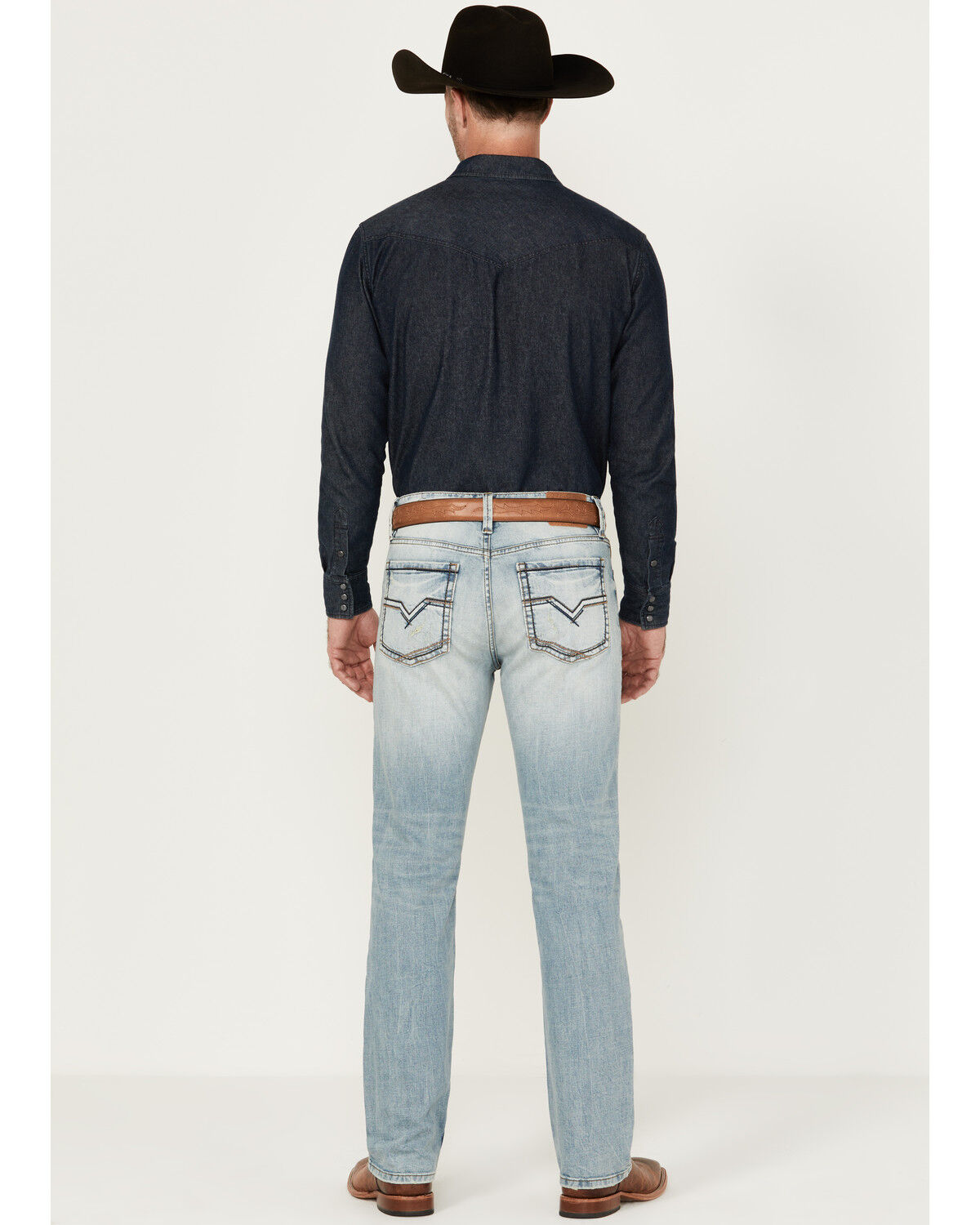Image #3 - Moonshine Spirit Men's Sutton Light Wash Slim Straight Stretch Denim Jeans, Indigo, hi-res