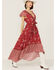 Beyond The Radar Women's Red Floral Picnic Maxi Dress, Red, hi-res