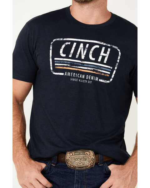 Image #3 - Cinch Men's American Denim License Plate Logo Short Sleeve Graphic T-Shirt, Navy, hi-res