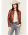 Image #1 - 26 International Women's Faux Leather Jacket, Brown, hi-res