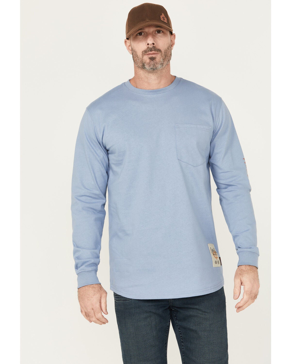 Image #2 - Cody James Men's FR Smoke Em Long Sleeve Graphic Work T-Shirt, Light Blue, hi-res