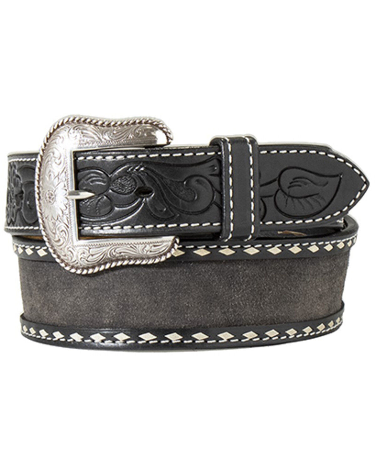 Image #1 - M & F Western Men's Roughout Belt, Black, hi-res