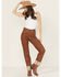 Image #1 - Ariat Women's Jazmine Relaxed Ultra High Rise Straight Stretch Denim Jeans, Brown, hi-res