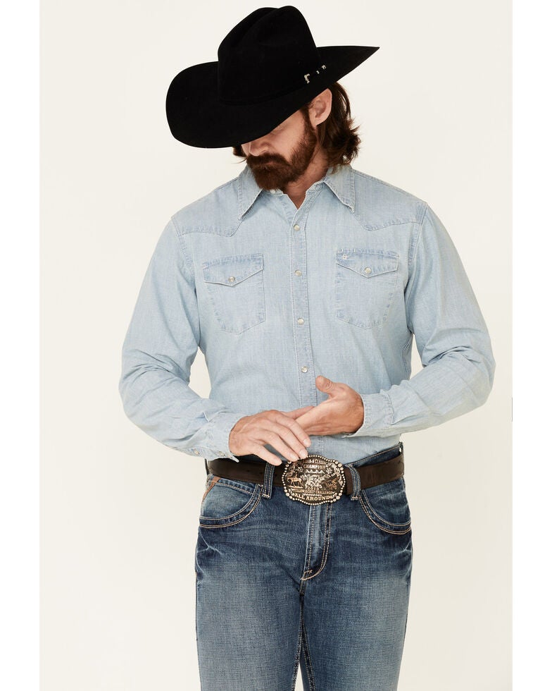 Stetson Denim Drift (Blue) - Men's Western Shirt main image 1