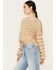 Image #2 - Revel Women's Striped Cinched Bottom Sweater, Yellow, hi-res