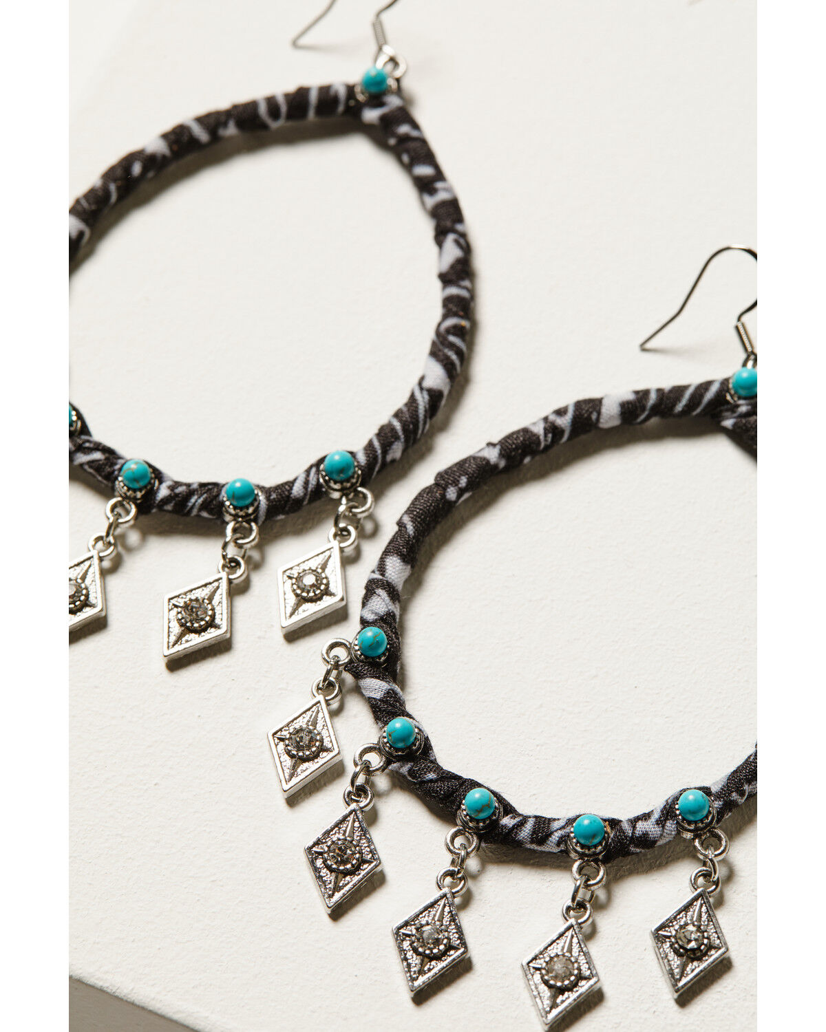 Image #2 - Idyllwind Women's Camille Bandana Hoop Earrings, Black, hi-res