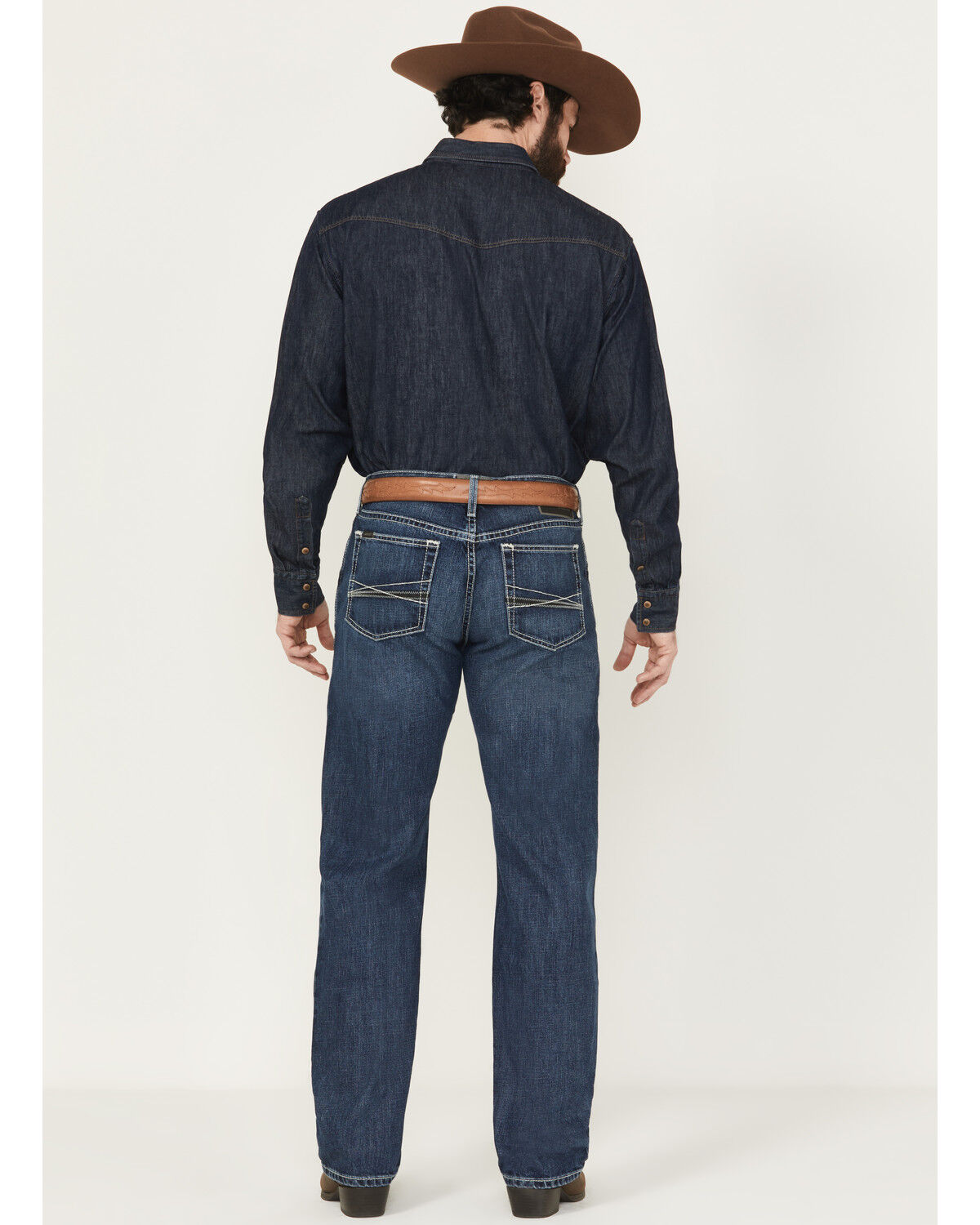 Image #3 - Ariat Men's M2 Camilo Dark Wash Relaxed Bootcut Rigid Denim Jeans, Dark Wash, hi-res