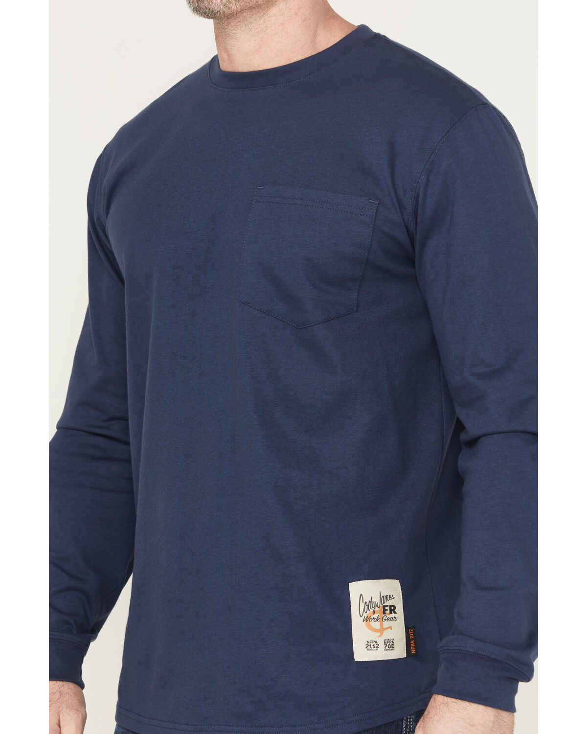 Image #3 - Cody James Men's FR Eagle Long Sleeve Graphic Work Shirt, Navy, hi-res