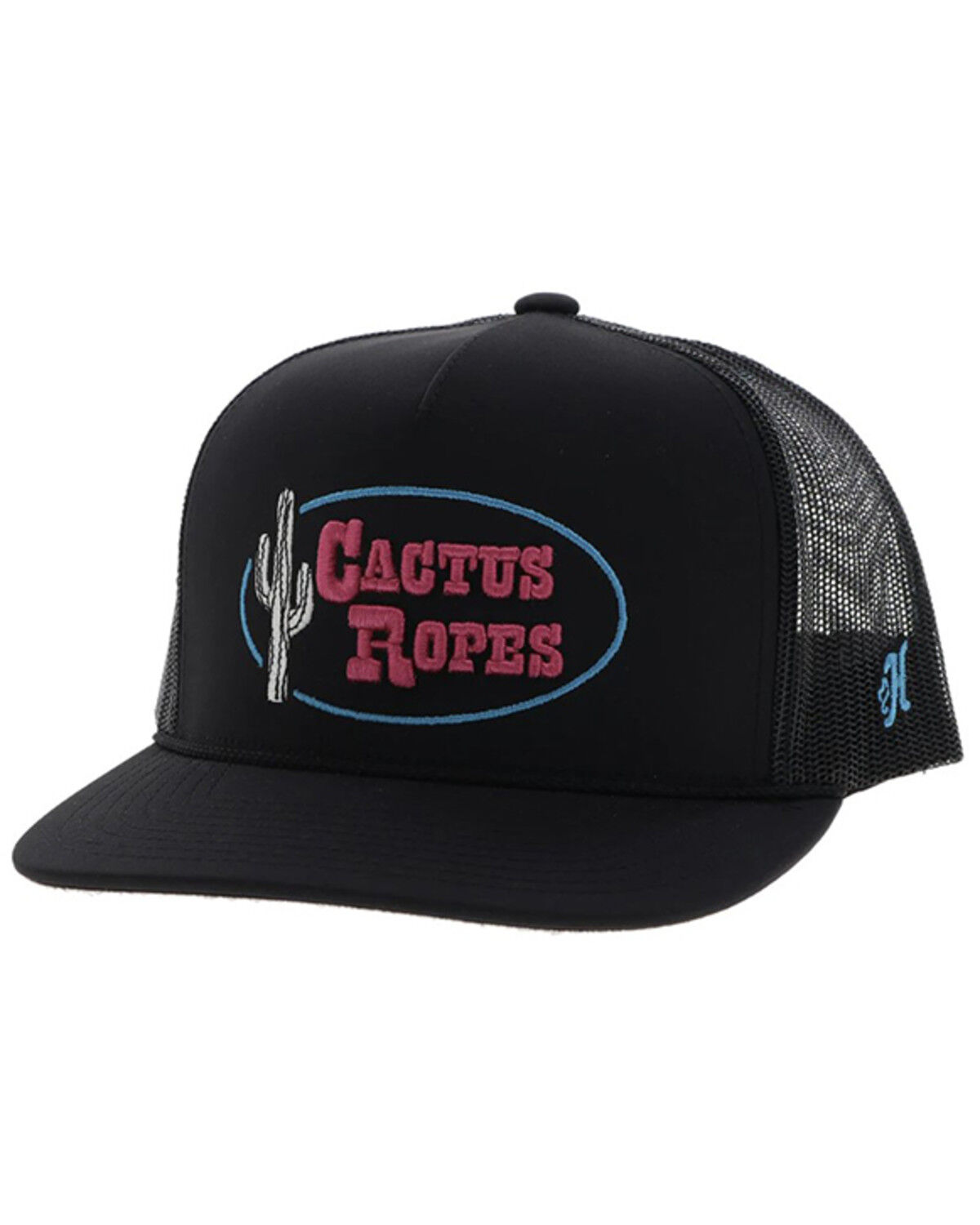 Image #1 - Hooey Men's Cactus Ropes Trucker Cap, Black, hi-res