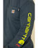 Image #4 - Carhartt Men's M-FR Midweight Signature Logo Long Sleeve Work Shirt, Navy, hi-res
