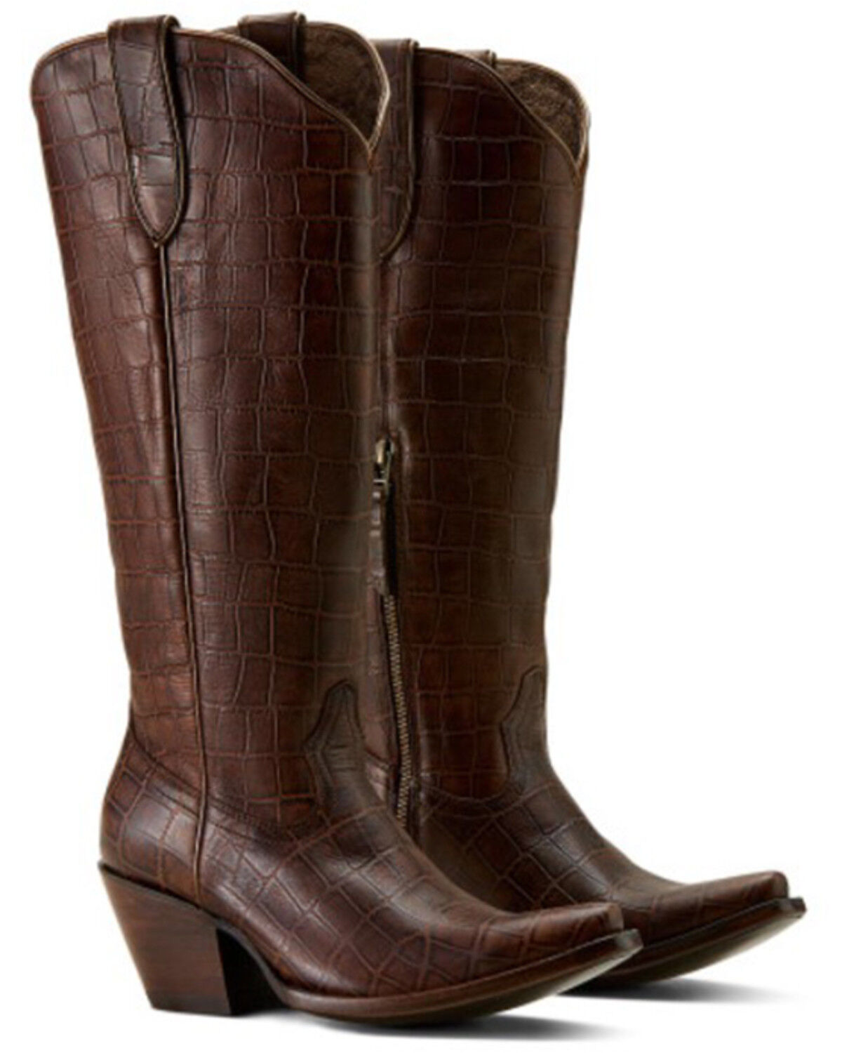 Image #3 - Ariat Women's Casanova Crocodile Print Western Boots - Snip Toe, Brown, hi-res
