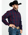 Image #3 - Stetson Men's Satin Ombre Plaid Long Sleeve Western Shirt , Blue, hi-res