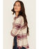 Image #2 - Shyanne Women's Plaid Print Long Sleeve Button-Down Western Shirt, Fuchsia, hi-res