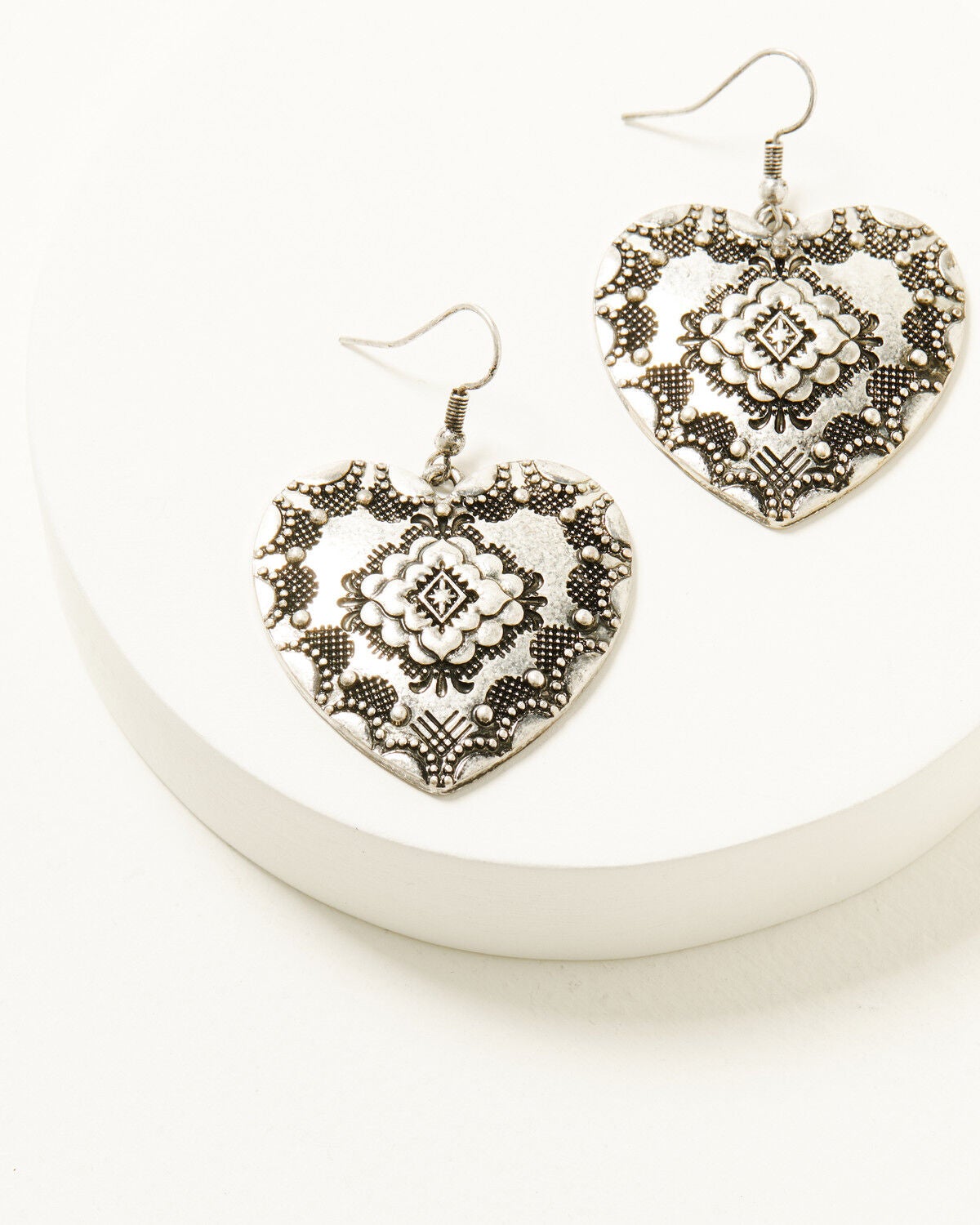 Image #1 - Shyanne Women's Wildheart Concho Statement Earrings, Silver, hi-res