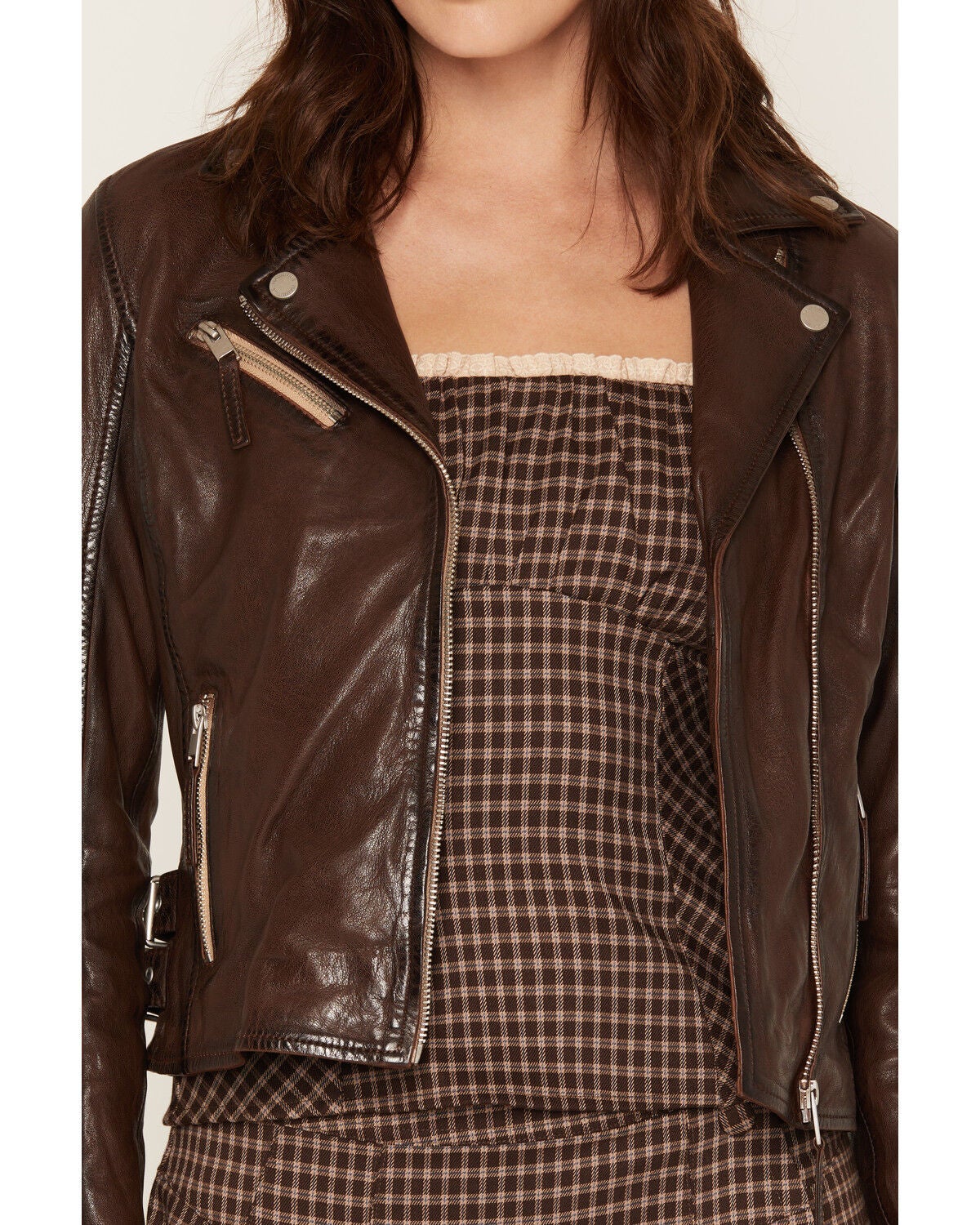 Image #3 - Mauritius Leather Women's Stella Star Leather Jacket, Brown, hi-res