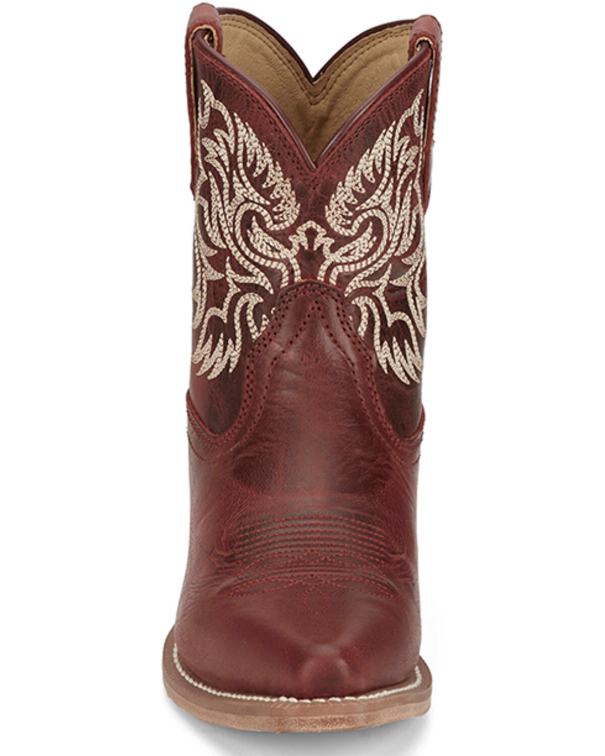 Image #4 - Justin Women's Isabella Western Booties - Snip Toe, Red, hi-res