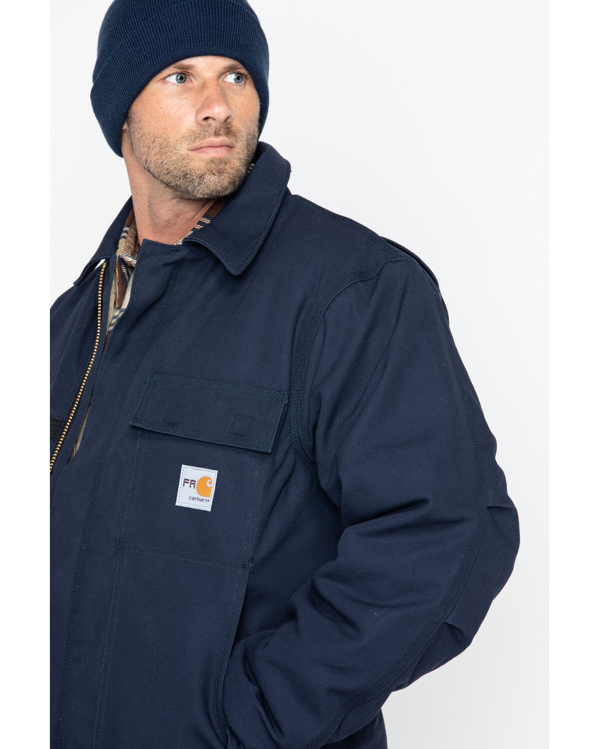 Image #2 - Carhartt Men's FR Duck Traditional Coat, Navy, hi-res