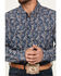 Image #3 - Panhandle Men's Paisley Print Long Sleeve Snap Performance Stretch Western Shirt, Navy, hi-res