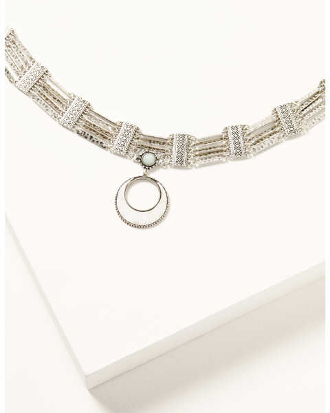 Image #1 - Shyanne Women's Luna Bella Crescent Choker Necklace , Silver, hi-res