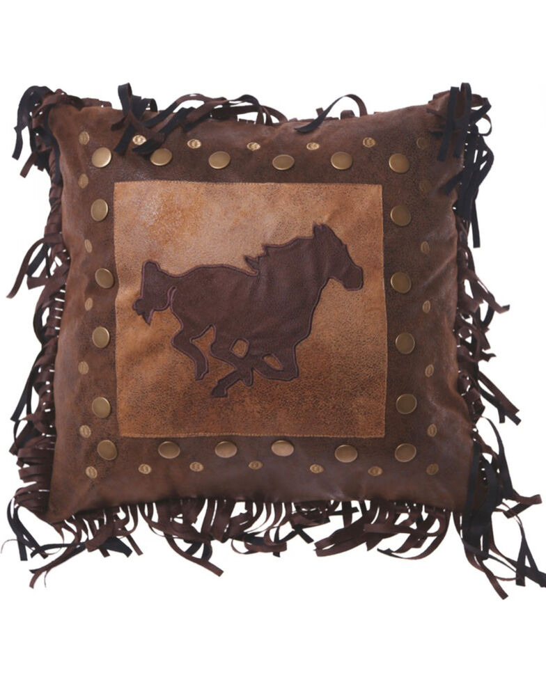 Carstens Brown Horse Rivet Pillow , Brown, hi-res
